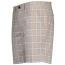 Murphy Gabicci Vintage Retro Check Shorts (Latte)