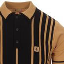 Peck GABICCI VINTAGE 60s Mod Stripe Knit Polo SAND