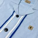 Ross Gabicci Vintage Knitted SS Azure Cuban Shirt 