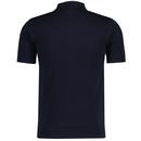 Searle Gabicci Vintage Striped Knit Mod Polo Navy