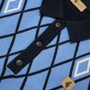 Whyte GABICCI VINTAGE Diamond Knit Polo Shirt (N)