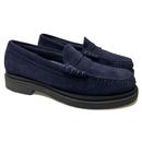 Step Larson Bass Weejuns Navy Suede Penny Loafers