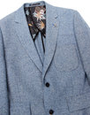 GIBSON LONDON Mod Herringbone Donegal Suit in Blue