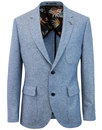GIBSON LONDON Mod Herringbone Donegal Suit in Blue