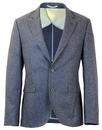 GIBSON LONDON Retro 60s Mod Blue Donegal Suit