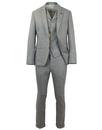 GIBSON LONDON Retro 60s Mod Silver Donegal Suit