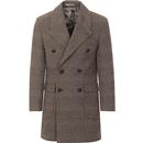 GIBSON LONDON Mod Double Breasted Check Overcoat