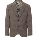 gibson london mens large multi check single breasted jacket fawn