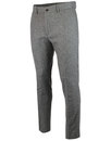 GIBSON LONDON Mod Grey Donegal Flat Front Trousers