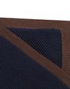 GIBSON LONDON Mod Knitted Pocket Square NAVY/BROWN