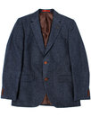GIBSON LONDON Retro 60s Mod Blue Herringbone Suit