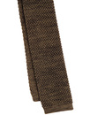 GIBSON LONDON Retro Knitted Square End Tie BROWN