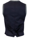 GIBSON LONDON 60s Mod Denim Linen Lapel Waistcoat