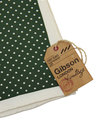 GIBSON LONDON 60s Mod Olive Dot Silk Pocket Square