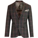 GIBSON LONDON Mod Tartan Check Suit Blazer SAGE