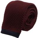 GIBSON LONDON Mod Square End Knit Tie (Burgundy)