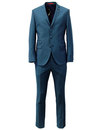 GIBSON LONDON Retro Mod Teal Hopsack Tonic Suit