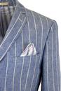 Retro 60s Mod Linen Stripe 3 Button Summer Blazer