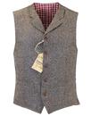 GIBSON LONDON High Fasten Donegal Waistcoat TAUPE