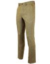 GIBSON LONDON Mod Donegal Flat Front Trousers GOLD