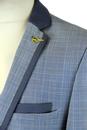 GIBSON LONDON Retro Mod POW Check Suit in Blue