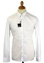 GIBSON LONDON Mod Point Collar Smart White Shirt