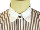 Stripe Penny Collar GIBSON LONDON 60s Mod Shirt S