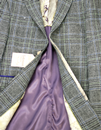 Vinnie GIBSON LONDON Mod Velvet Collar Check Coat