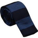 GIBSON LONDON Retro Mod Stripe Knitted Tie (Teal)
