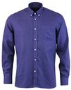 GLOVERALL Mod Button Down Brushed Twill Shirt BLUE