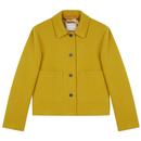gloverall womens daisy cropped wool jacket yellow