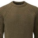 Gloverall Vintage Ribbed  Fisherman Jumper Army