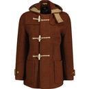 gloverall mens monty mid length hooded duffle coat rust orange
