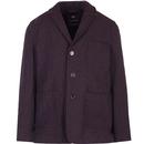 Gloverall Oscar 3 Button Wool Worker Blazer in Mulberry Made in England MS5419