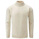 Gloverall Submariner Knitted Roll Neck Jumper in Ecru MK5087