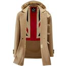 GLOVERALL Union Jack Mid Monty Duffle Coat (Camel)