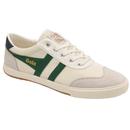 Gola Badminton Mesh Trainers in Off White/Dark Green/Navy CMB321WH