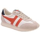 Gola Boston 78 Women's Retro Running Trainers in Off White/Hot Coral/Navy