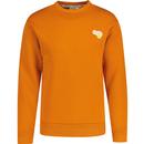 gola mens gola classics retro 70s logo loopback crew neck sweatshirt rust