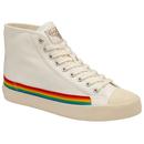 Gola Classics Coaster High Rainbow Drop Women's Retro 70s Vegan Boots in Off White