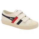 Gola Coaster Strap Trainers in Off White/Navy/Red CLA478WX