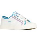 gola womens coaster smash contrast trims trainers off white blue lily