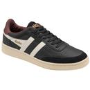 Gola Contact Leather Trainers in Black, Off White and Burgundy CMB261BW