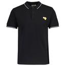 Gola Classics Retro Tipped Pique Polo Shirt in Black