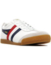 gola harrier leather mens retro mod trainers white