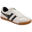 Gola Harrier Leather Trainers in White/Black/Black CMB426WB