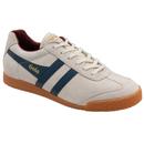 Gola Classics Harrier Suede Men's Retro Trainers in Off White/Vintage Blue/Deep Red 