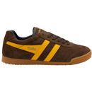 Gola Classics Harrier Suede Men's Retro Trainers in Coffee, Sun and Navy