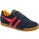 gola mens harrier suede trainers navy red yellow