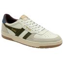 Gola Hawk Court Trainers in Off White, Military Green and Moonlight CMB336DN 